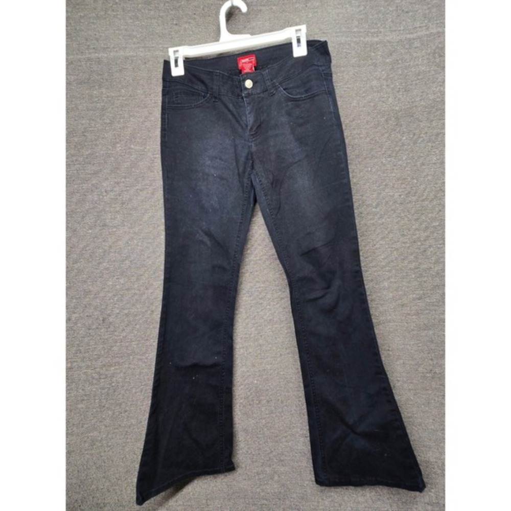 Genuine Dickies Black Flare Leg Stretch‎ Pants Womens Size 7 Low Rise RN55219